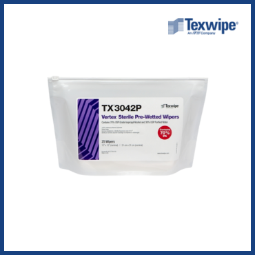 TX3042P 預濕IPA Pre-Wetted 滅菌無塵擦拭布 (12"x12")
