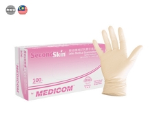 Second Skin™ Latex Examination Gloves Lightly Powdered, Textured